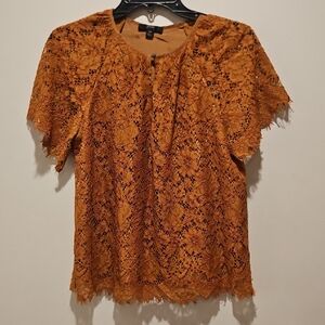 J. Crew Lace Short Sleeve Top size XS
